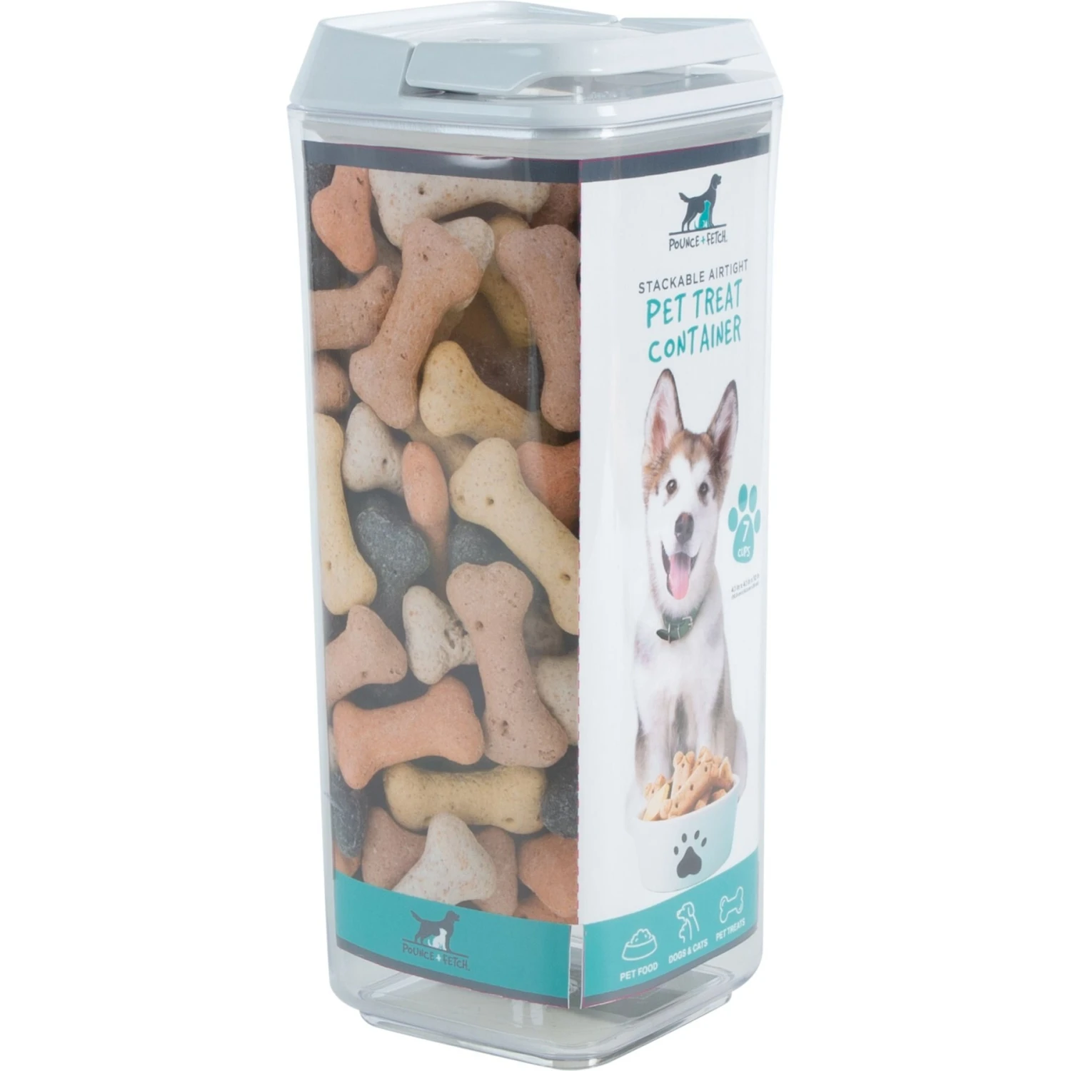 Pounce + Fetch 1.70-L Square Dog & Cat Food Storage Container - Image 4
