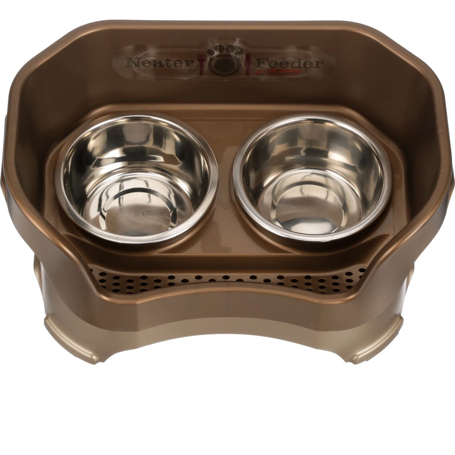Neater Pets Neater Feeder Deluxe Elevated & Mess-Proof Dog Bowls, Bronze - Image 2