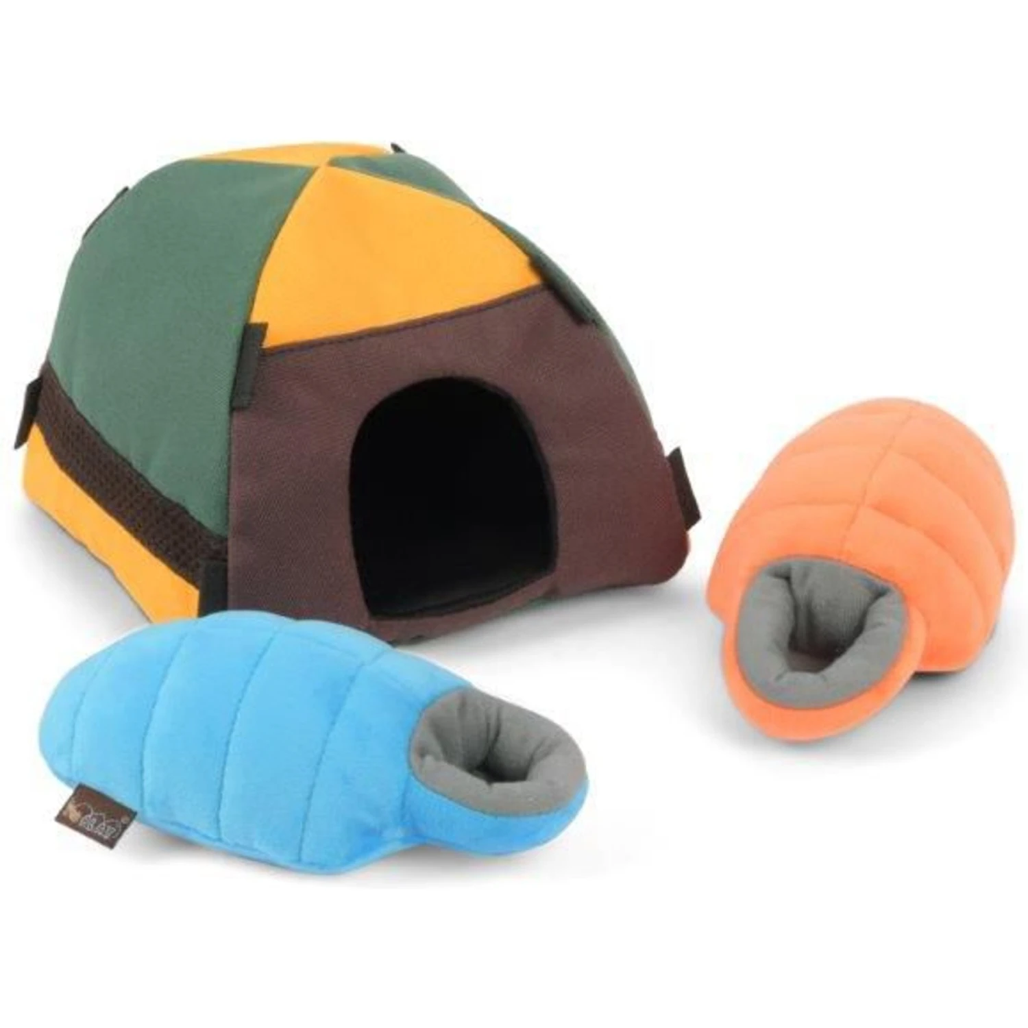 P.L.A.Y. Pet Lifestyle And You Camp Corbin Collection Trailblazing Tent Plush Squeaky Dog Toy - Image 2