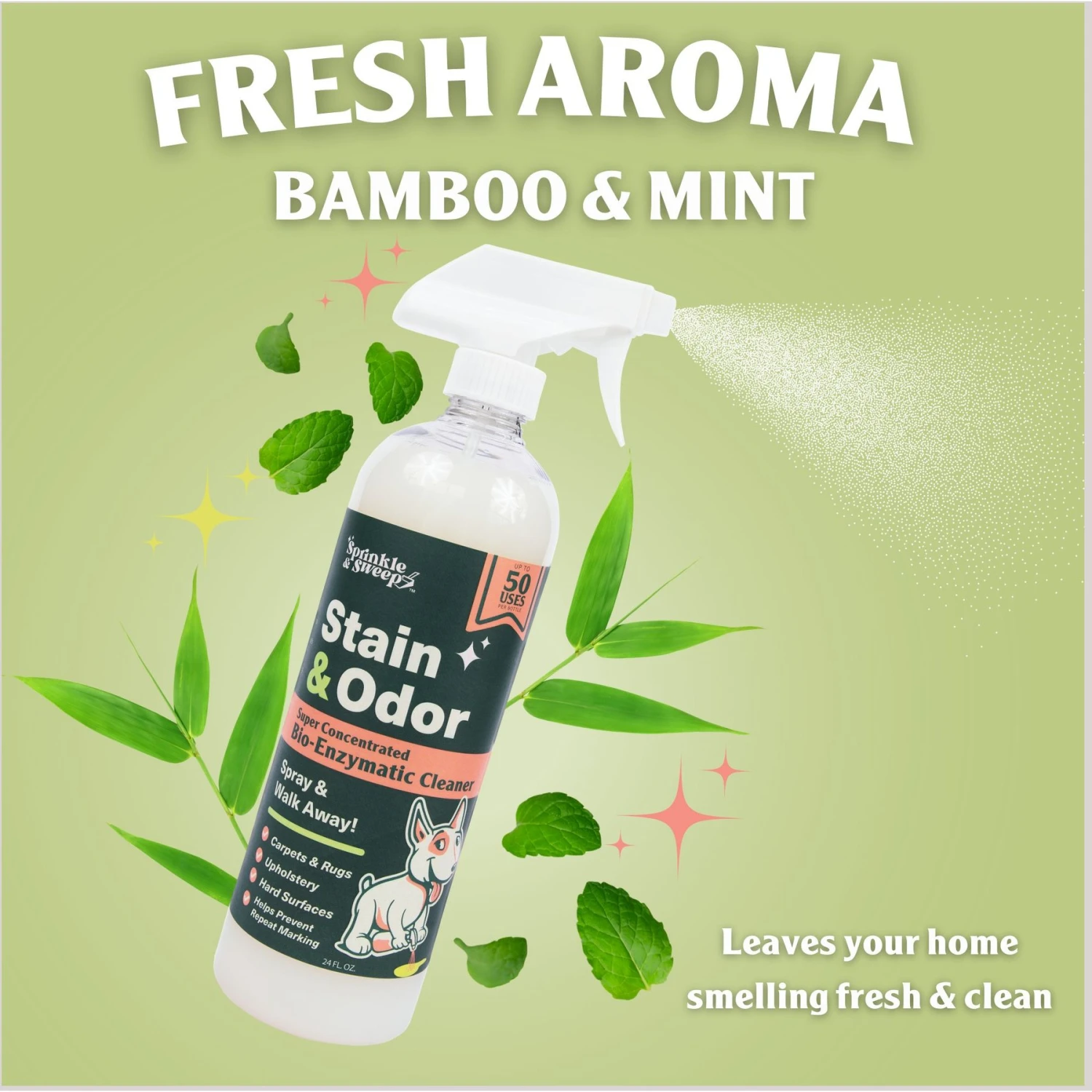 Sprinkle & Sweep Pet Stain & Odor Eliminator Spray, 24-oz Bottle - Image 3